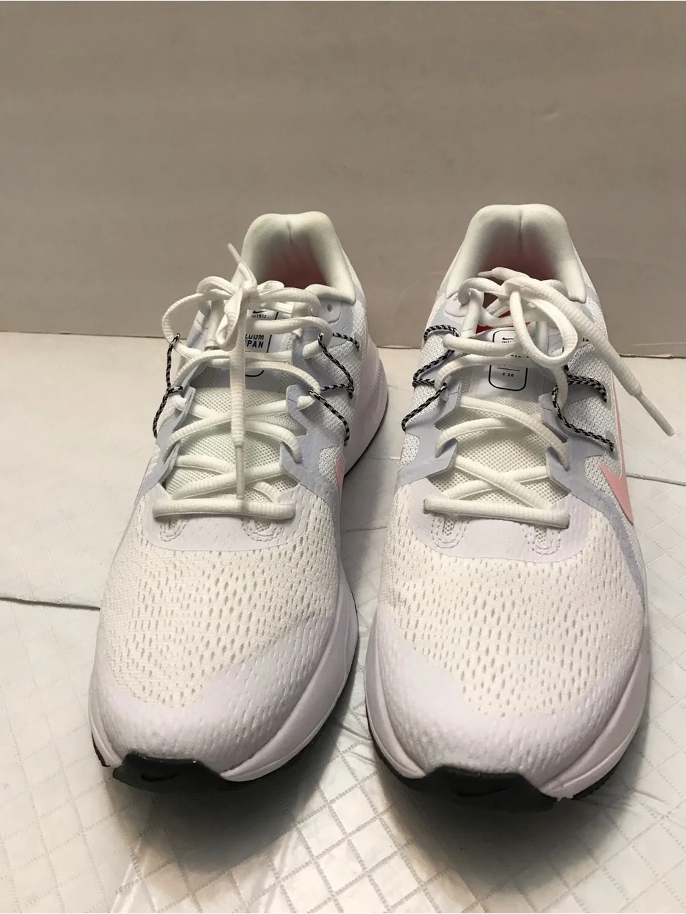 Nike White Sneakers with Pink Insole and pink Swoosh